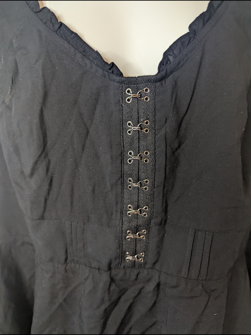 Torrid Black Babydoll Challis Corset Top Sleeveless Peplum Hook-Eye Plus Size 2 - Picture 2 of 11